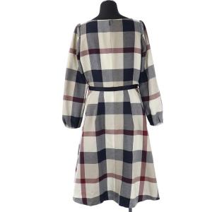 BLUE LABEL CRESTBRIDGE チェック ウール ビエラ ワンピース ロング 長袖