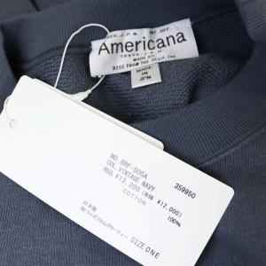 AMERICANA ラフィーハイゲージ裏毛 カットオフワイドクルーカットオフ トレーナー スウェット ネイビー