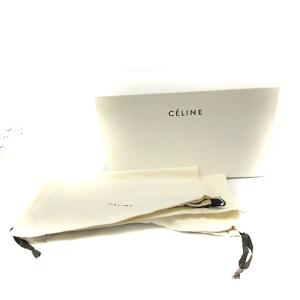 CELINE ソフトVネック フラットパンプス レザー 38 ブラック