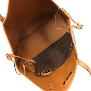 MICHAEL KORS バッグ トート ハンド MK柄 PVC レザー ミニポーチ付き 茶色 ブラウン