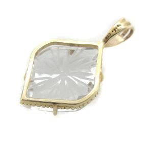 agete ペンダントトップ チャーム ひし形 カラーストーン K10 ゴールド