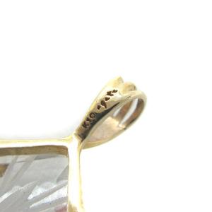 agete ペンダントトップ チャーム ひし形 カラーストーン K10 ゴールド