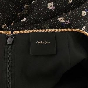 Spick&Span 20AW ドットフローラシームフレアスカート ロング マキシ丈 38 黒 キャメル ベージュ