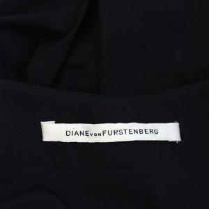 DIANE von FURSTENBERG 19SS カシュクールワンピース ラップ フレア ミモレ丈 半袖 0 ブラック