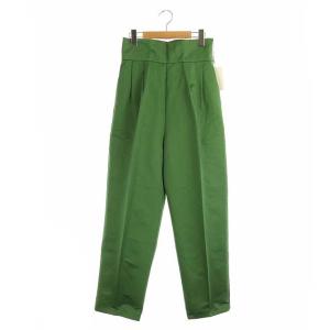 ロク 6 SATIN LACEｰUP PANTS テーパードパンツ 34 緑