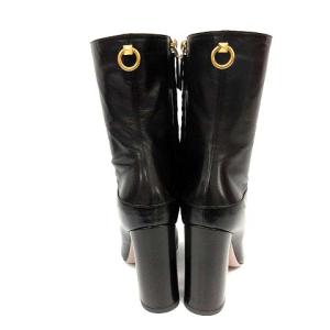 VALENTINO GARAVANI ブーツ ショート レザー ポインテッドトゥ チャンキーヒール 23cm