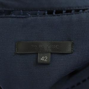 TO BE CHIC ワンピース ロング ノースリーブ フレア ウエストリボン 大きいサイズ 42 紺 ネイビー