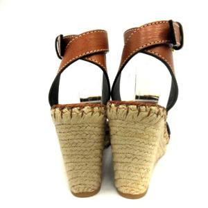 VALENTINO GARAVANI サンダル ストラップ VLOGO エスパドリーユ ウエッジソール 35 茶