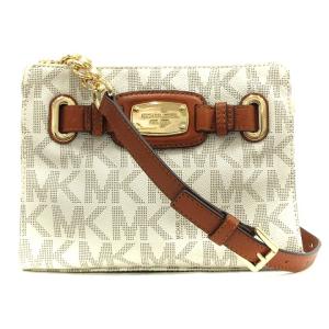 ショルダーバッグ MKロゴ PVC レザー 白 ホワイト