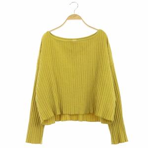 リブニット プルオーバー ワイド ボートネック マスタード