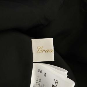 Grace Class 20SS バイカラーペプラムドレス ビジュー装飾 ひざ丈 ノースリーブ 36 ブラック