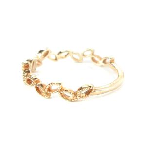 agete 指輪 リング リーフ ダイヤモンド 0.006ct K10 イエローゴールド