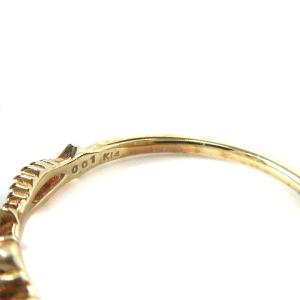 agete 指輪 リング K14 ダイヤモンド 0.01ct オパール 9号 イエローゴールド