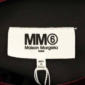 Martin Margiela 6 MM6 カットソー トップス フェイクパールネックレス付き ベロア 長袖 38 ボルドー