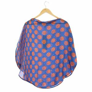 Martin Margiela 6 MM6 ブラウス フラワープリント ノースリーブ トップス シルク UNI オレンジ 青