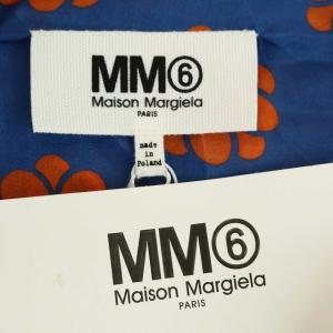 Martin Margiela 6 MM6 ブラウス フラワープリント ノースリーブ トップス シルク UNI オレンジ 青