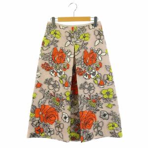 フラワージャカードスカート 台形 ロング