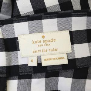 kate spade new york ギンガムチェックフレアスカート ロング 黒