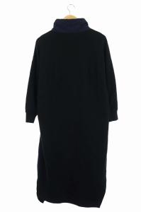 nagonstans 20SS DRESS 切り替えワンピース ドレス ロング 長袖 36 黒 ブラック 紺 ネイビー