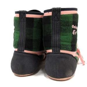 Onitsuka Tiger TH1P6N WRESTLING 81 スニーカー ニット ハイカット チェック 25.0cm 緑 グレー ブラック