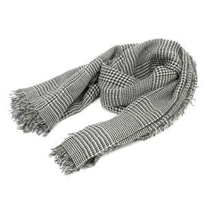 ストール マフラー グレンチェック ブラック ホワイト