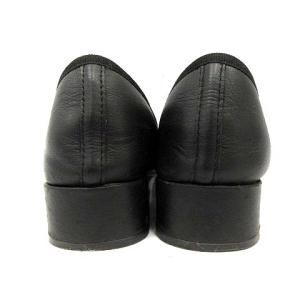 Repetto Lou Ballerinas パンプス レザー チャンキーヒール ローヒール リボン 36.5 23cm 黒