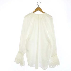 nagonstans 21SS ハイカウント ブロード ボリューム タック チュニック ブラウス シャツ 長袖 38 白 ホワイト