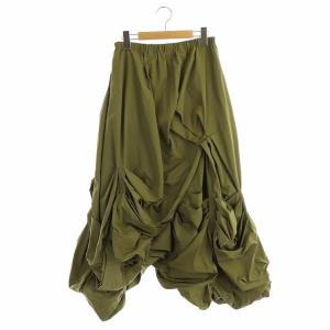 21SS メモリーグログラン Crumple SK ボリュームスカート 38 カーキ