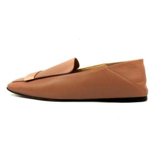 Sergio Rossi sr1 Ballerina パンプス バブーシュ レザー スクエアトゥ フラット 35.5 22.5 ピンク