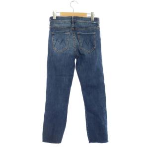 MOTHER INSIDER CROP STEP FRAY デニム パンツ ジーンズ クロップド カットオフ ストレッチ 25 青 ブルー