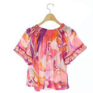 Emilio Pucci プッチ柄 シアー フレアブラウス シルク混