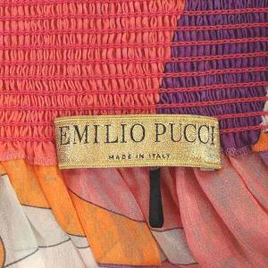 Emilio Pucci プッチ柄 シアー フレアブラウス シルク混