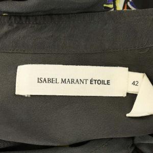 ISABEL MARANT ETOILE バードプリントシルクブラウス シャツ プルオーバー 長袖 42 グレー 黄