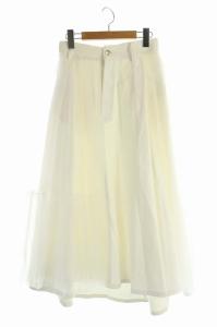 20SS チュール付きデニムスカート ホワイト