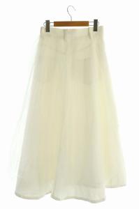 Grace Class 20SS チュール付きデニムスカート ホワイト