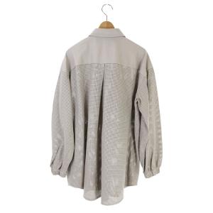 Grace Class 21SS パンチングレザーシャツ 長袖 ボタンダウン 36 ライトブラウン