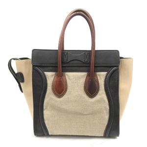 CELINE バッグ トート ハンド ラゲージ マイクロショッパー ベージュ 黒 ブラック