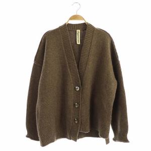 20AW Airly wool ルーズカーディガン ニット 長袖 Vネック 38 茶 ブラウン