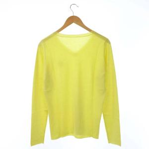 lucien pellat finet 星条旗スターカシミヤ混ニット セーター 長袖 Vネック プルオーバー S 黄 イエロー