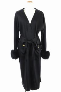 19AW ファー付カットコート スプリングコート ロング リボンベルト付き