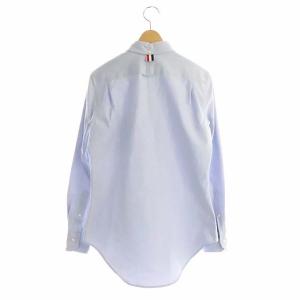 THOM BROWNE トロンプルイユボウタイオックスフォードシャツ 長袖 ボタンダウン 38 水色 ライトブルー
