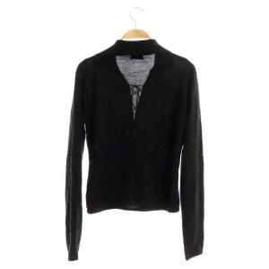 SAINT LAURENT PARIS カシミヤレースアップニットセーター XS ブラック
