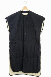 21SS スリーパーコート アウター 中綿 キルティング ノースリーブ 黒 ブラック