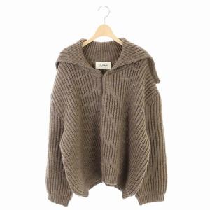 20AW ハンドニットプルオーバー セーター 長袖 畦編み 茶 ブラウン