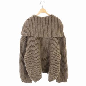 JUN MIKAMI 20AW ハンドニットプルオーバー セーター 長袖 畦編み 茶 ブラウン