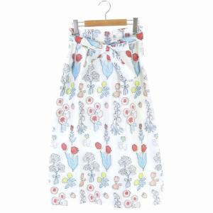 スカート ロング タック タイト M ホワイト