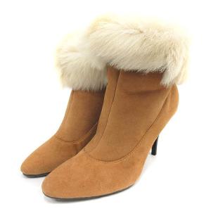 GIUSEPPE ZANOTTI ブーツ ショート ブーティ スエード ピンヒール 38.5 24.5cm 茶色 ブラウン