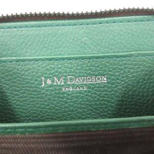 J&M DAVIDSON コンパクト財布 コインケース 小銭入れ スタッズ ラウンドジップ レザー グリーン 緑色 イングランド製