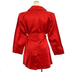 YVES SAINT LAURENT rive gauche シルク混 ダブル テーラードコート ヴィンテージ 38 レッド