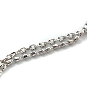 4℃ ブレスレット K10 アクアマリン 2連 チェーン ホワイトゴールド ブルー